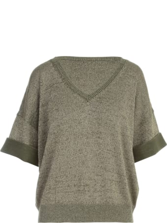 Base Lurex V Neck S/s Sweater