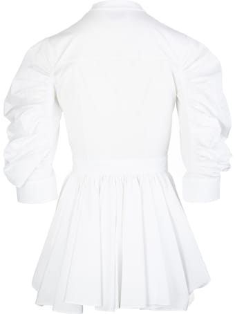 Alexander McQueen Woman White Peplum Shirt With Curled Sleeves