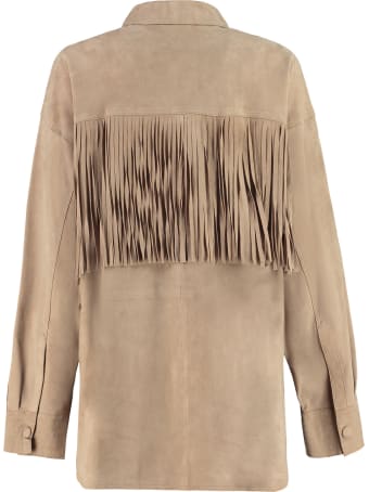 STAND STUDIO Adia Leather Fringed Jacket