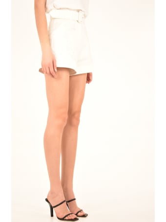 self-portrait White Cotton Shorts