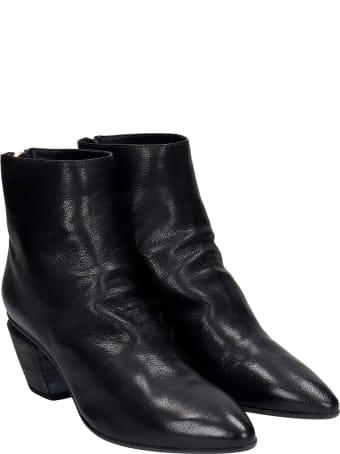 Officine Creative Severine 008 High Heels Ankle Boots In Black Leather