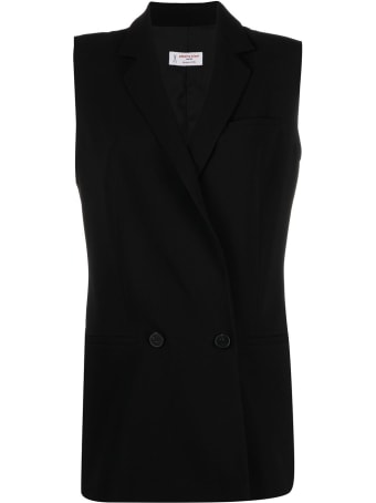 Alberto Biani Double-breasted Black Cady Vest