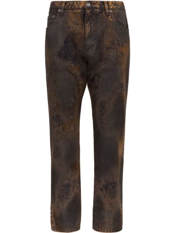 Dolce & Gabbana Rust Colour Jeans With Acid Wash Effect