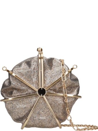Cult Gaia Nika Shoulder Bag In Gold Leather