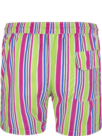 Capri Code Green And Fuchsia Striped Swimsuit