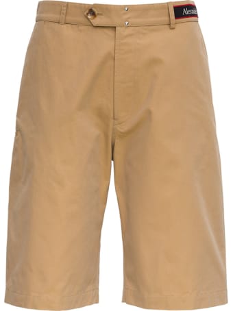 Alexander McQueen Cotton Bermuda With Logo