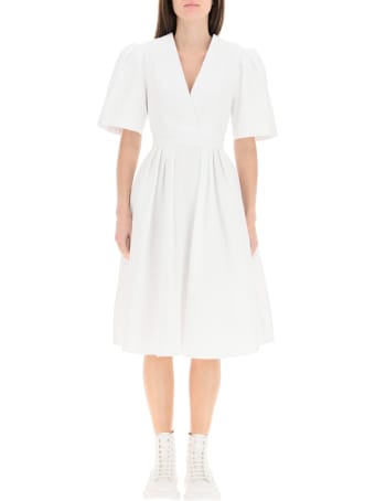 Alexander McQueen Cotton Piquet Midi Dress