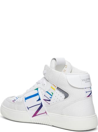 Valentino Garavani Mid-top Vl7n Sneakers In White Leather