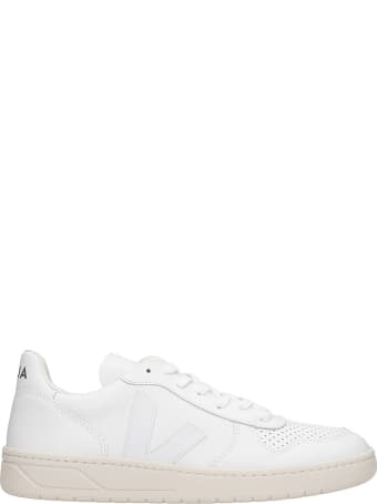 Veja V-10 Sneakers In White Leather
