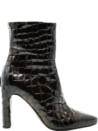 Del Carlo Roberto Del Carlo Cocco Printed Leather Ankle Boots