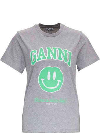 Ganni Jersey T-shirt With Logo Print