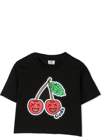 GCDS Black Cotton T-shirt