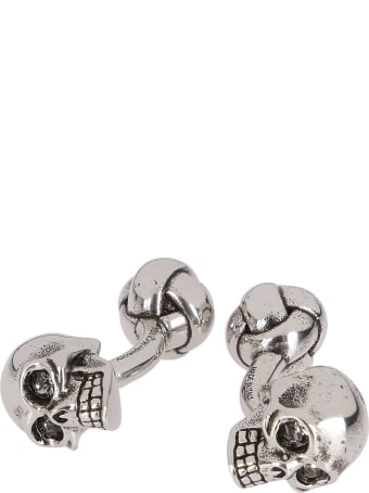 Alexander McQueen Silver-tone Brass 3d Skull Cufflinks