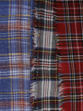 Scunzani Checked Frayed Scarf