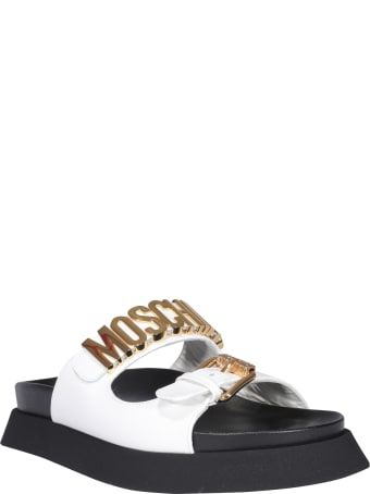 Moschino Logo Slide Sandals