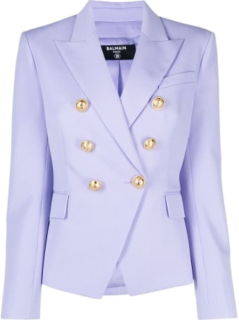 Balmain Double-breasted Lilac Viscose Blazer