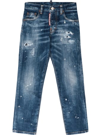 Dsquared2 Run Dan Worn-out Details Jeans