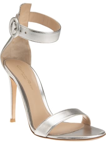 Gianvito Rossi Portofino 105 Silvery Sandal