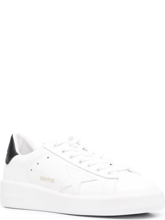 Golden Goose Woman White And Black Purestar Sneakers