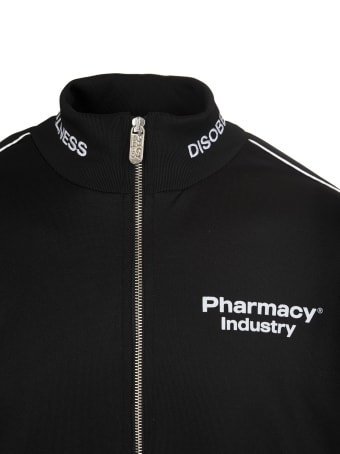 Pharmacy Industry Black Zippered Man Sweatshirt With Logo