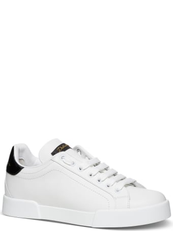 Dolce & Gabbana White Leather Sneakers With Logo