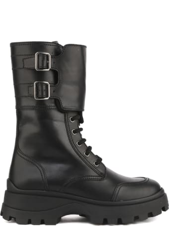 Miu Miu Mid-calf Buckle Strap Boots