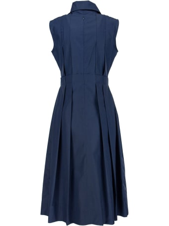 Marni Cotton Dress With Pleats Blue