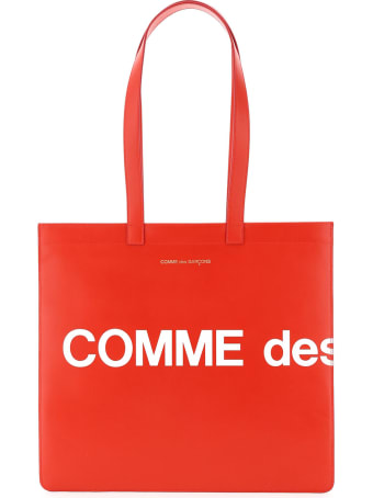 Comme des Garçons Wallet Leather Tote Bag With Logo