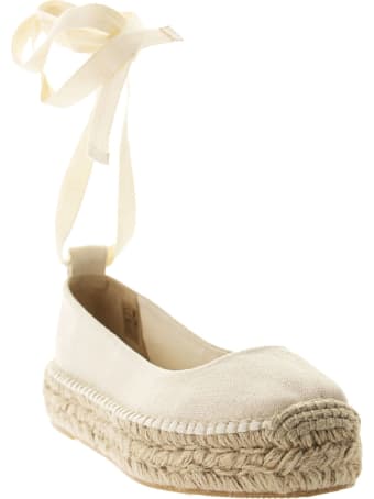 Ralph Lauren Espadrilles In Cream Canvas