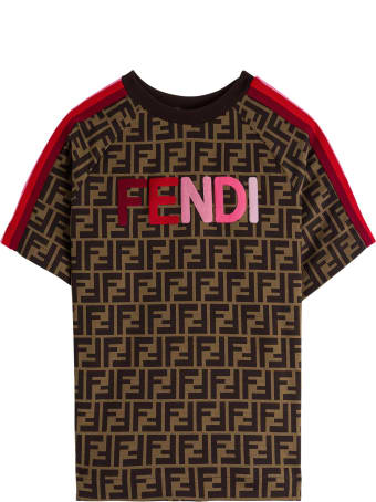 Fendi Ff Cotton T-shirt With Logo Embroidery