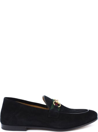 Gucci Black Suede Horsebit Loafer