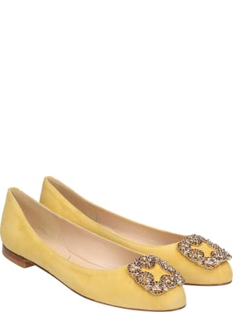 Fabio Rusconi Ballet Flats In Yellow Suede