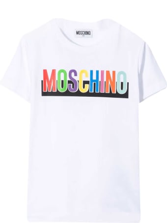 Moschino T-shirt Teen Bianca Con Stampa Multicolor