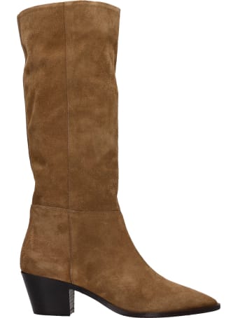 Julie Dee Low Heels Boots In Leather Color Suede