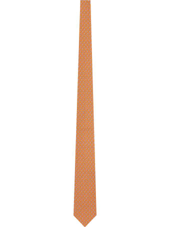 Salvatore Ferragamo Silk Tie With Micro Pattern