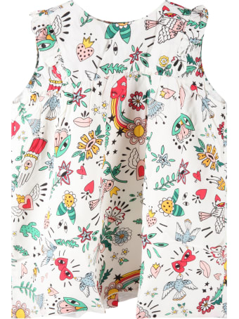 Sonia Rykiel White Dress For Babygirl With Prints