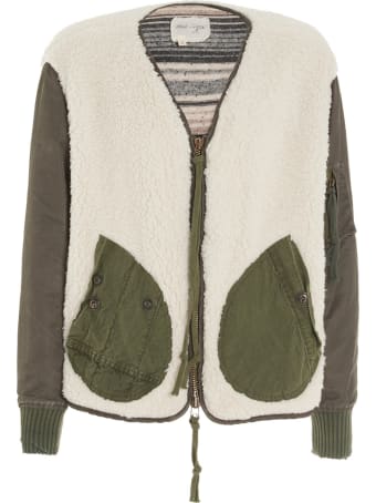 Greg Lauren 'sherpa Washed Satin Flight Jacket' Jacket