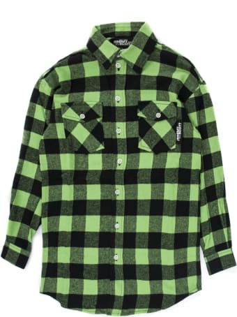 Jeremy Scott Black And Green Checked Shirt