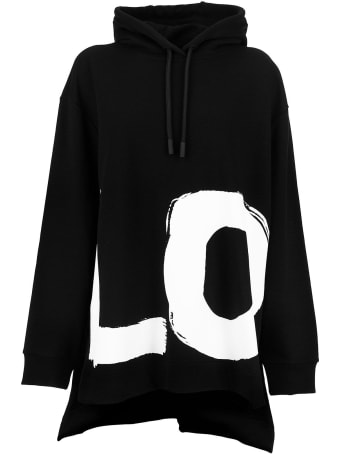 Burberry Love Print Cotton Oversized Hoodie Aurore Love