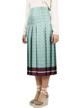 Gucci Silk Skirt With Gg Print