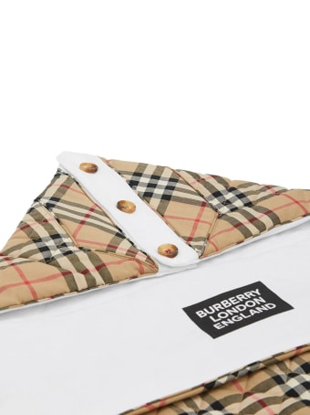 Burberry Beige Cotton Check Print Baby Nest