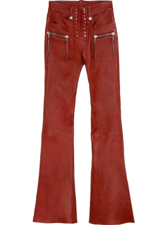 Ben Taverniti Unravel Project Vintage Leather Flared Trousers