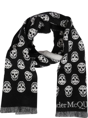 Alexander McQueen Black Wool Scarf