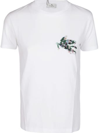 Etro White Cotton Pegaso T-shirt