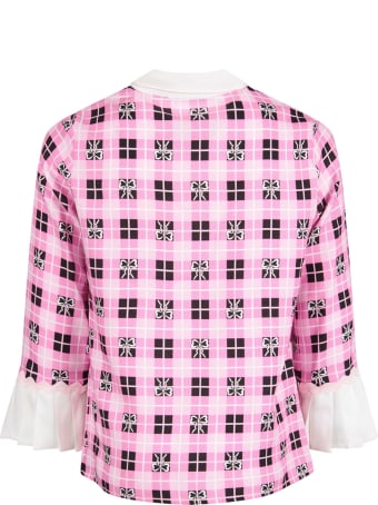 Vivetta Pink Shirt For Girl With White All-over Bows