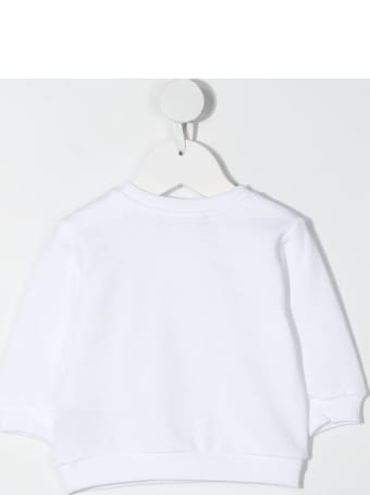 Balmain Newborn White Sweatshirt With Golden Buttons