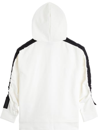 Moncler Black And White Jersey Hoodie With Logo