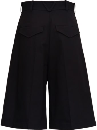 Bottega Veneta Black Cotton Bermuda Shorts