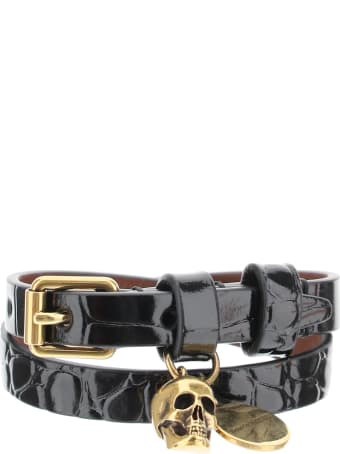 Alexander McQueen Double Wrap Skull Bracelet