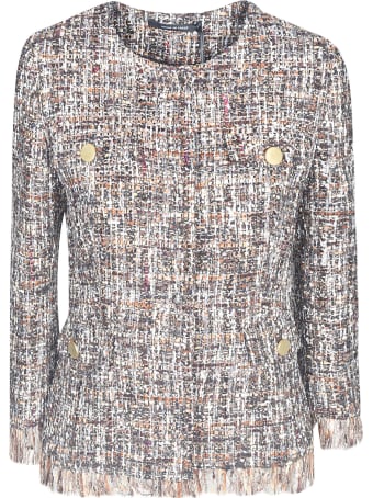 Tagliatore Chest Pocket Fringed Hem Jacket